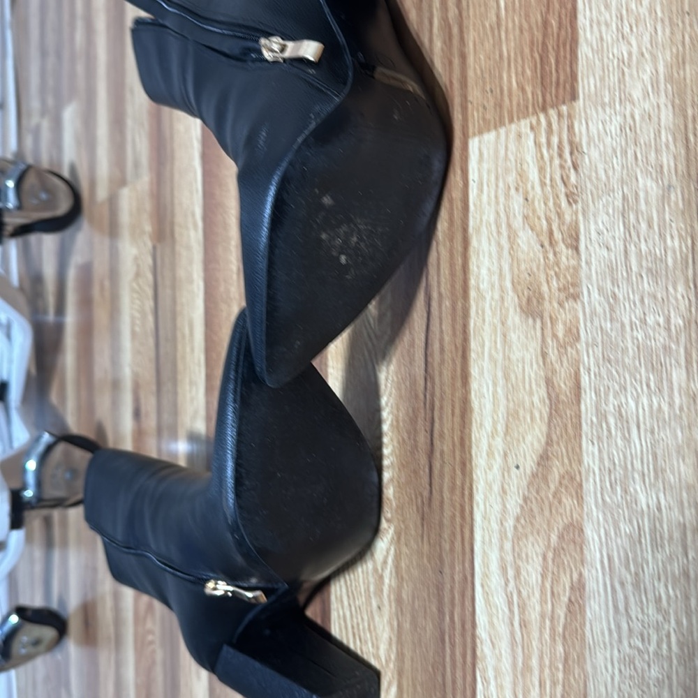 Dawson Black Pebble Pointed-Toe Mid Calf Boots - Picture 6 of 6